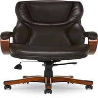 Serta Conway Big & Tall ragasztott bőr magas hátsó irodai szék, lb kapacitás, Barna