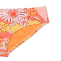 Breaking Waves Girls Retro Floral Bikini fürdőruha UPF 50+, 2-darabból, 7-16 méretű