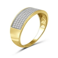 Carat T.W. Fehér gyémánt 10K sárga arany férfi gyűrű