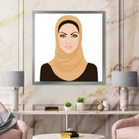 Designart 'Muszlim lány portréja a hagyományos hidzsábban' Modern keretes művészet nyomtatás
