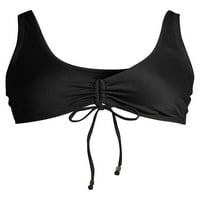 Idő és Tru Női és Női és Női Plusz Size Swimsuit Rib Háromszög Bikini Top