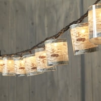 Gerson gróf Birch Bark Pattern String Light Set LED -es lámpákkal