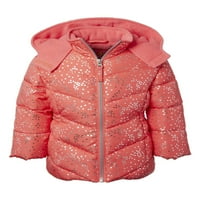 Rózsaszín platina baba kisgyermek lány pöttyös téli dzseki kabát