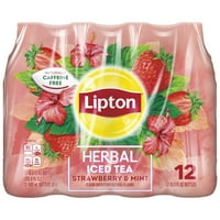 Lipton gyógynövényes jeges tea, eper és menta zöld tea, 16. oz, palackok