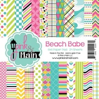 Rózsaszín & Fő Kétoldalas Papír Pad 6 X6 24 Pkg-Beach Babe