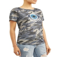 Sofia Jeans Védett Camo Crewneck Graphic Tee Women's