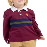 Polo Assn. Kisgyermek fiú hosszú ujjú rögbi póló, méretek 2T-5T