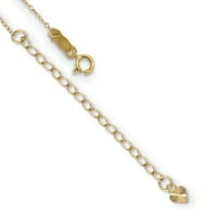 Primal arany karátos sárga arany 2-Strand gyémánt vágott Kereszt és szív hosszabbító nyaklánc
