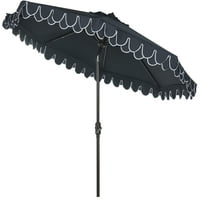 Safavieh Elegáns 9 'Market Auto Tilt terasz esernyő, fehér haditengerészet