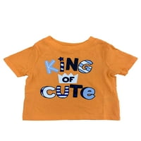 Csecsemő és kisfiúk narancssárga király aranyos rövid ujjú ing póló 0-3m