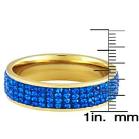Tengerparti ékszerek kék kristálykövek aranyozott rozsdamentes acél gyűrű