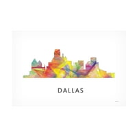 Marlene Watson 'Dallas Texas Skyline' Canvas Art