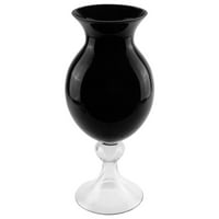 15.75 Jet fekete és átlátszó üvegvirág váza