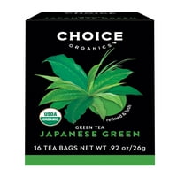 Choice Organics Japán Zöld Tea, Koffeint Tartalmaz, Zöld Tea Táskák, Gróf