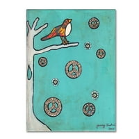Tammy Kushnir védjegye a Béke Jel Sign Bird vászon művészete