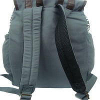 -Cliffs női pamut laptop hátizsák vászon iskolai könyvtáska utazási nappack fit MacBook Chrome Book iPad táska, szürke