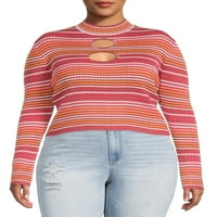 Madden NYC női plusz méretű kivágási pulóver