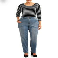 Terra & Sky Women's Plus Size Repreze Classic Straight Fear Farmer, ropogós vezérléssel