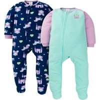 Gerber baba és kisgyermek lányok mikrofleece takaró alvó pizsamák