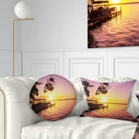 Designart trópusi strand fantasztikus naplementével-tájkép nyomtatott Dobópárna-12x20