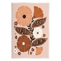 Stupell Iparágak egyenlőség sokszínűség tartozó virágok grafika keret nélküli művészet nyomtatás Wall Art, Design Jo Taylor