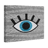 Runway Avenue szimbólumok és tárgyak Wall Art vászon nyomatok 'Evil Eye flitter' misztikus szimbólumok-szürke, kék