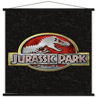 Jurassic Park-Logo fali poszter fa mágneses kerettel, 22.375 34