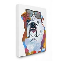 Stupell Industries színes amerikai bulldog portré Stílusos napszemüveg tervezése, Marcus Prime, 16 20