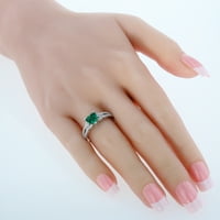 1. A CT Heart smaragd solitaire gyűrű ezüstben
