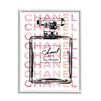 Stupell Industries glam parfümös palack rózsaszínű fekete, 30 éves, Amanda Greenwood tervezése