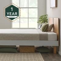 Pihenés menedék modern fa platform ágy, király, természetes és fehér