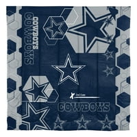 Dallas Cowboys Hexagon Teljes queen Coforter & Shams Set