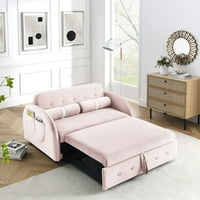 Aukfa 55.5 Konvertibilis alvó kanapé húzó ágy - bársony futon szerelmes - rózsaszín
