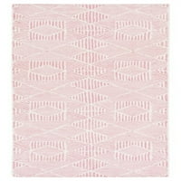 Absztrakt Brock geometriai gyapjúfutó szőnyeg, rózsaszín elefántcsont, 2'3 8 '