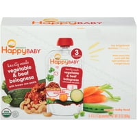 Boldog Baby kiadós ételek, 3. szakasz, bio bébiétel, zöldség és marhahús bolognese - oz