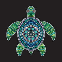 Kockás tengeri teknős mandala modern dot-számú művészet és kézműves készlet, darab
