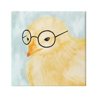 Stupell Industries húsvéti csaj sárga madár fekete szemüveg állati portré, 36, tervezés: Daphne Polselli