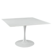 Modway Lippa 48 négyzet alakú fa felső étkezőasztal fehér színben
