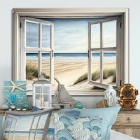 Designart ablak a tengerpartra IV vászon fali művészet
