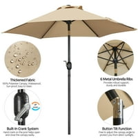 MART 7. Láb terasz esernyő forgattyús és nyomógomb dönthető, Tan