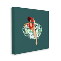Stupell Industries stílusos nő medence úszó Grafikai Galéria csomagolt vászon nyomtatás fal művészet, Design Amelia Noyes