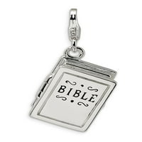 Sterling ezüst 3-D zománcozott nyitó Biblia homár csattal Charm A Charm karkötő