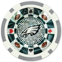Remekművek Kaszinó Stílus 11. Gram póker Chip készlet NFL Philadelphia Eagles ezüst kiadás