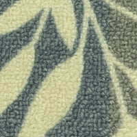 Alapok a hagyományos levélblokk Aqua szürke nyomtatott beltéri szőnyeg, 5 '7'