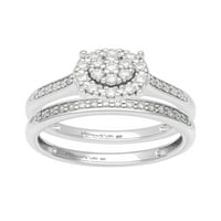 Carat tw laboratóriumban termesztett gyémánt női „csillag” menyasszonyi gyűrű sterling ezüstben