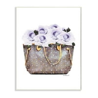 Stupell Industries lila virág pénztárca glam divat akvarell kialakítású fali plakk, Amanda Greenwood
