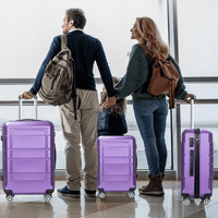 Utazó poggyász, kemény oldali poggyászkészlet, 20 +24 +28 TSA zárral, lila