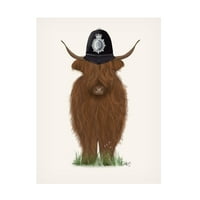 Fab Funky 'Highland Cow Policeman' vászon művészet
