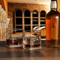 Régi formájú whisky üveg skót szemüveg a Bourbon Liquor -hoz, téglával mérő oz -készlet 4 -es készlet