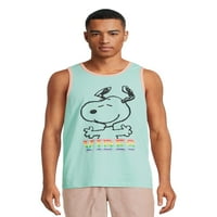 Földimogyoró férfiak Snoopy Tank felső és grafikus póló, 2-csomag, S-3XL méretű